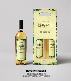 牛油果瓶装瓶贴设计平面展开图