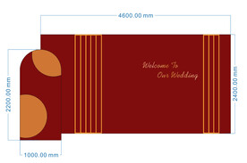 红色婚礼舞台背景板