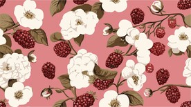 手绘花纹四方连续印花