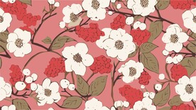 手绘可爱花纹四方连续图样