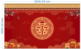 中式婚礼舞台效果图