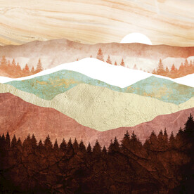 抽象风景山峦森林客厅装饰画