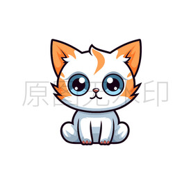 手绘卡通猫