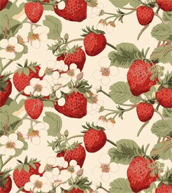 手绘草莓化妆品包装印花图案