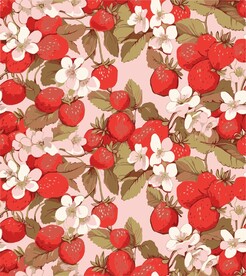 手绘草莓化妆品包装印花图案