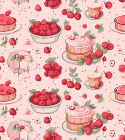 小饼干甜品糕点四方连续花纹