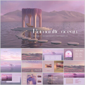 舒缓意境山野唯美ppt模板