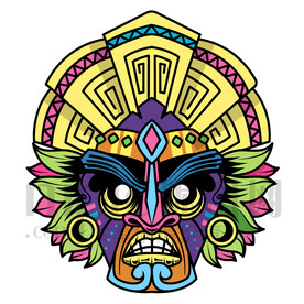 卡通矢量图腾面具