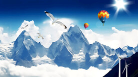 云雾缭绕的雪山