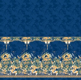 汉服藏青云彩黄龙