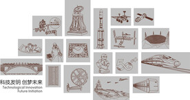 科技发明 文化墙