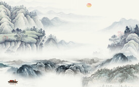 古风 中式简约山水 TIf分层