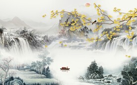 新款 中式简约山水 TIf分层