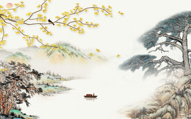 高雅 中式简约山水 TIf分层