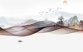 高档 中式简约山水 TIf分层