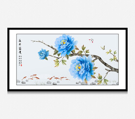 新中式牡丹鱼国画