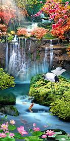 流水生财山水玄关画