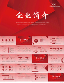 红色公司企业宣传简介介绍PPT