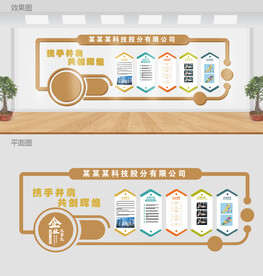 线条公司企业文化墙