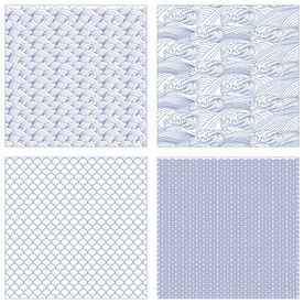 海浪花纹线稿矢量背景素材中国风