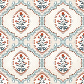 蓝色植物青花瓷系列插画