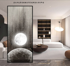 高清分层透明底屏风玻璃打印图