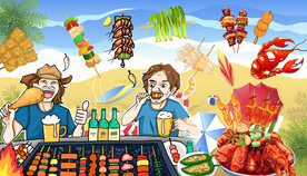 工装烧烤背景墙