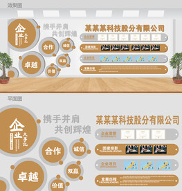 圆形公司文化形象墙