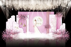 粉色简约婚礼背景