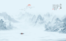 水墨江南背景墙