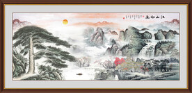 迎客松国画黄山