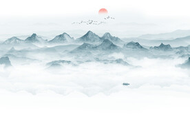 水墨抽象山水画