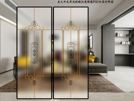 高清分层透明底推拉门玻璃打印图