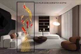 高清分层透明底屏风玻璃打印图