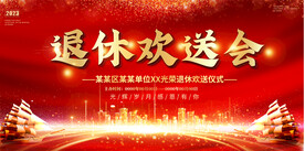 退休欢送会展板