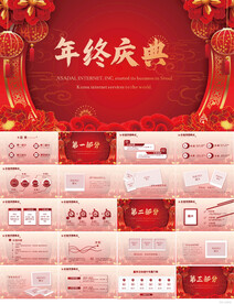 红色喜庆公司企业年终盛典PPT