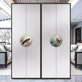 高清分层透明底屏风玻璃打印图