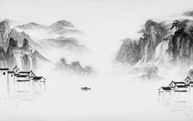 意境灰山水画 TiF分层