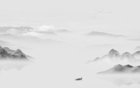 简约 意境灰山水画 TiF分层
