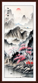 竖幅山水画