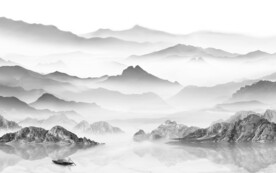 意境 清晰灰色山水 TiF分层