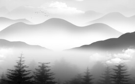 大气 清晰灰色山水 TiF分层