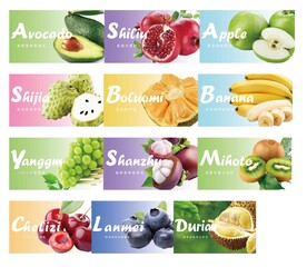 水果牛油果石榴青苹果释加菠萝蜜