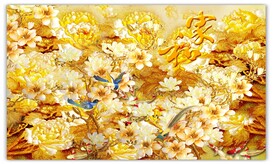 花鸟电视背景墙