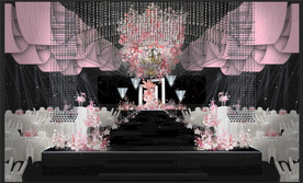 粉色婚礼宴会厅效果图