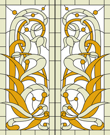 高清分层彩印图含矢量黑线路径图