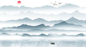 水墨山水背景墙