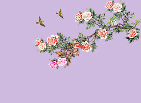 仿手绘高清花鸟