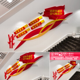 请讲普通话楼道文化墙