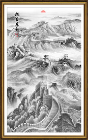 水墨国画长城
